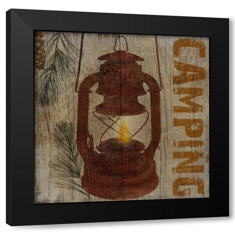 Camping Black Modern Wood Framed Art Print with Double Matting by Albert, Beth