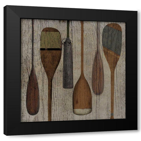 Lake Oars II Black Modern Wood Framed Art Print with Double Matting by Albert, Beth