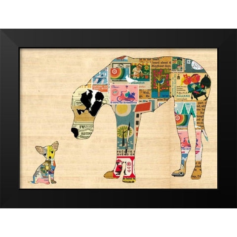 Big dog little dog Black Modern Wood Framed Art Print by Schoen, Claudia