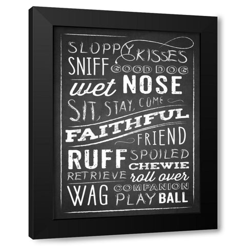 Sloppy Kisses Black Modern Wood Framed Art Print by Drotz, Dallas