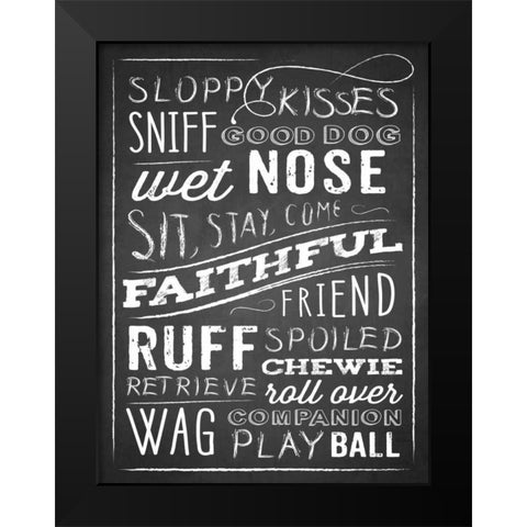 Sloppy Kisses Black Modern Wood Framed Art Print by Drotz, Dallas