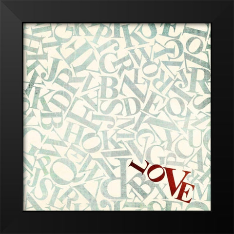 Love Black Modern Wood Framed Art Print by Drotz, Dallas