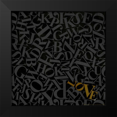 Love II Black Modern Wood Framed Art Print by Drotz, Dallas