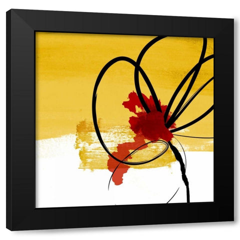 Floral Black Modern Wood Framed Art Print by Drotz, Dallas