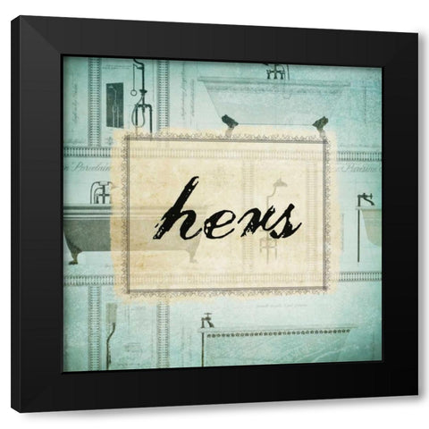 Bath Hers Black Modern Wood Framed Art Print with Double Matting by Drotz, Dallas