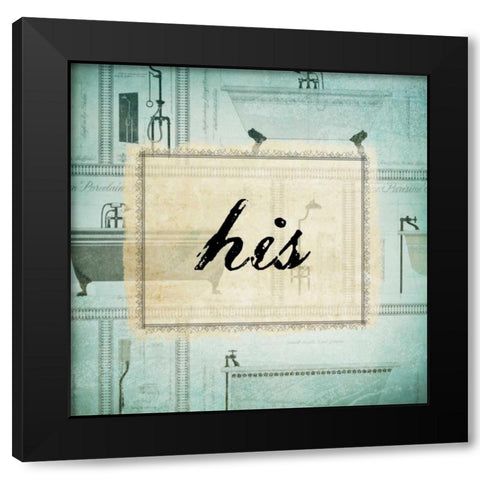 Bath His Black Modern Wood Framed Art Print by Drotz, Dallas