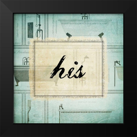 Bath His Black Modern Wood Framed Art Print by Drotz, Dallas