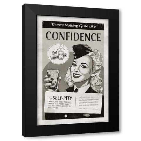 Confidence Black Modern Wood Framed Art Print by K, Estera