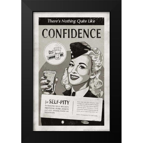 Confidence Black Modern Wood Framed Art Print by K, Estera