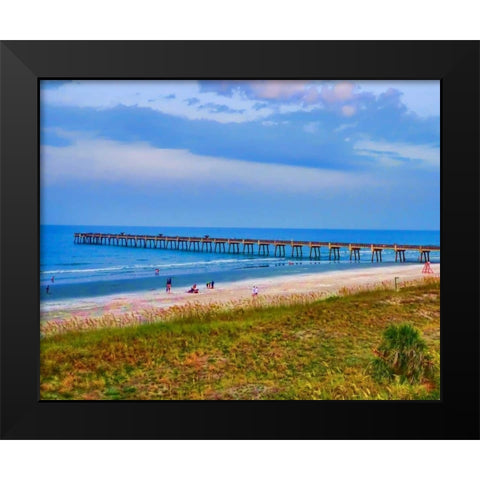 Long pier Black Modern Wood Framed Art Print by Minton, Flo