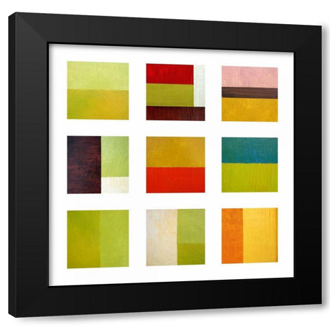 Color study collage Black Modern Wood Framed Art Print with Double Matting by Calkins, Michelle
