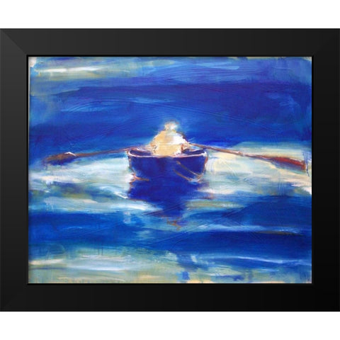 Rowing Black Modern Wood Framed Art Print by Hoffman, Kate