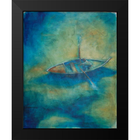 Boat from Above Black Modern Wood Framed Art Print by Hoffman, Kate