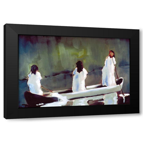 Tres Mujeres Black Modern Wood Framed Art Print by Hoffman, Kate