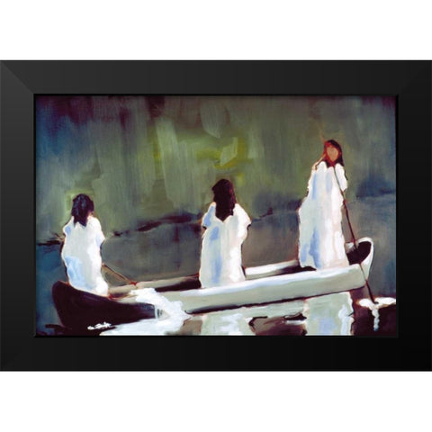 Tres Mujeres Black Modern Wood Framed Art Print by Hoffman, Kate