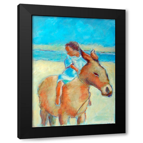 Burroboy Black Modern Wood Framed Art Print with Double Matting by Hoffman, Kate