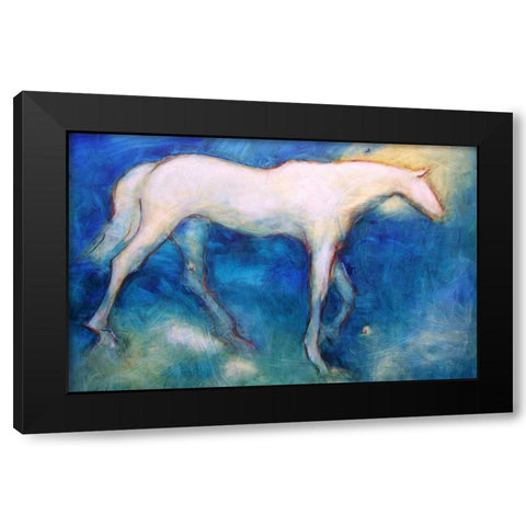 White Horse 3 Black Modern Wood Framed Art Print by Hoffman, Kate