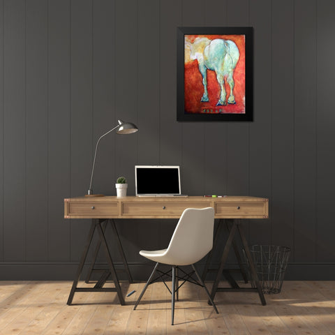 Horse Red Black Modern Wood Framed Art Print by Hoffman, Kate