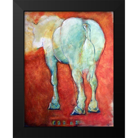 Horse Red Black Modern Wood Framed Art Print by Hoffman, Kate