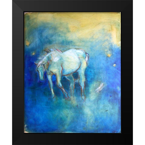 White Horse5 Black Modern Wood Framed Art Print by Hoffman, Kate