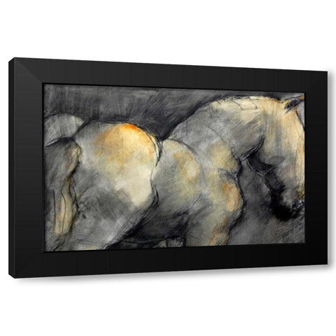 Dark Horse Black Modern Wood Framed Art Print by Hoffman, Kate