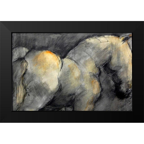 Dark Horse Black Modern Wood Framed Art Print by Hoffman, Kate