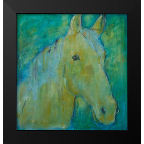 Horse Green Black Modern Wood Framed Art Print by Hoffman, Kate