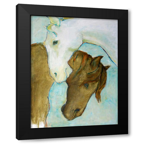 Amigos Black Modern Wood Framed Art Print with Double Matting by Hoffman, Kate