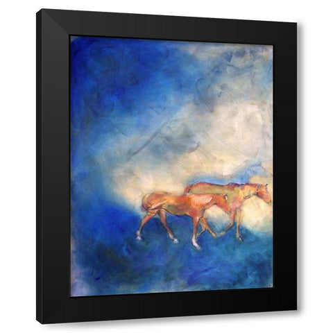 Walking Off Black Modern Wood Framed Art Print by Hoffman, Kate
