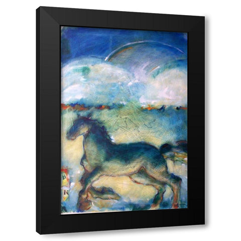 Horse in the Clouds Black Modern Wood Framed Art Print by Hoffman, Kate