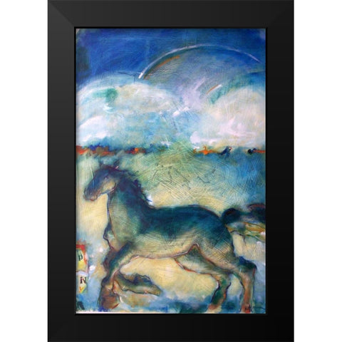 Horse in the Clouds Black Modern Wood Framed Art Print by Hoffman, Kate
