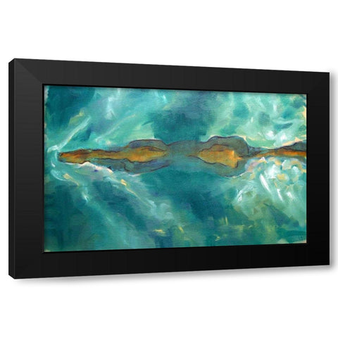 Horse Swimming Black Modern Wood Framed Art Print by Hoffman, Kate