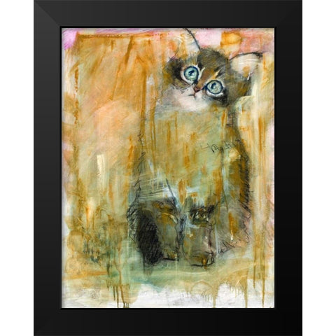 Kitty Black Modern Wood Framed Art Print by Hoffman, Kate