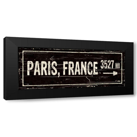 Destination Signs I Black Modern Wood Framed Art Print by Pela Studio
