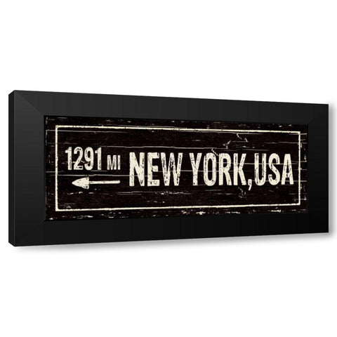 Destination Signs II Black Modern Wood Framed Art Print with Double Matting by Pela Studio