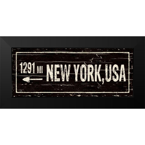 Destination Signs II Black Modern Wood Framed Art Print by Pela Studio