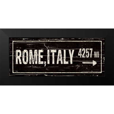 Destination Signs III Black Modern Wood Framed Art Print by Pela Studio