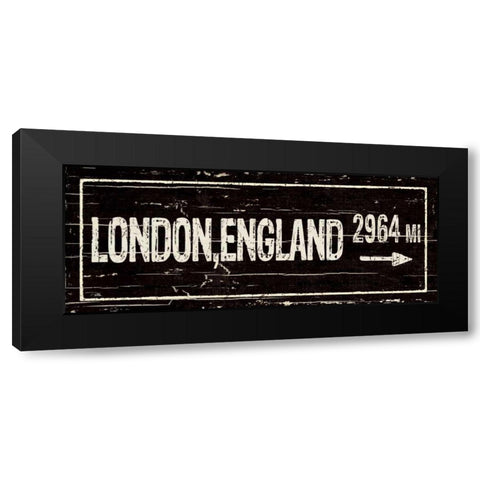 Destination Signs IV Black Modern Wood Framed Art Print by Pela Studio