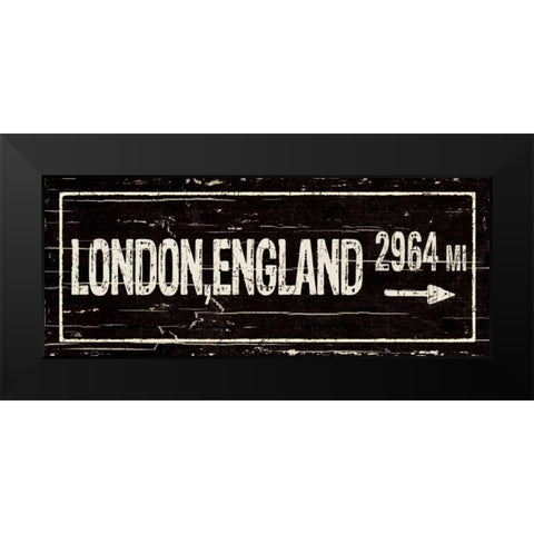 Destination Signs IV Black Modern Wood Framed Art Print by Pela Studio