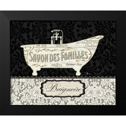 French Lace II Black Modern Wood Framed Art Print by Pela Studio
