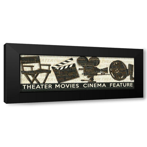 Cinema Black Modern Wood Framed Art Print with Double Matting by Pela Studio