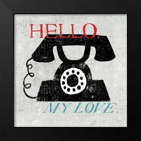 Vintage Desktop -  Phone Black Modern Wood Framed Art Print by Mullan, Michael