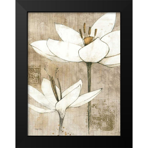 Pencil Floral I Black Modern Wood Framed Art Print by Tillmon, Avery