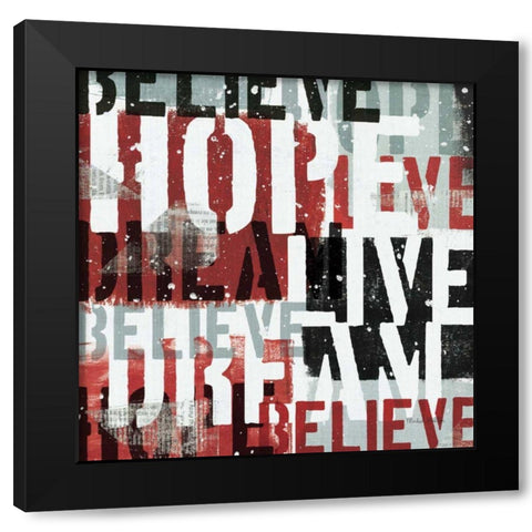 Live the Dream Black and White II Black Modern Wood Framed Art Print by Mullan, Michael