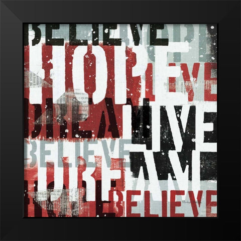 Live the Dream Black and White II Black Modern Wood Framed Art Print by Mullan, Michael