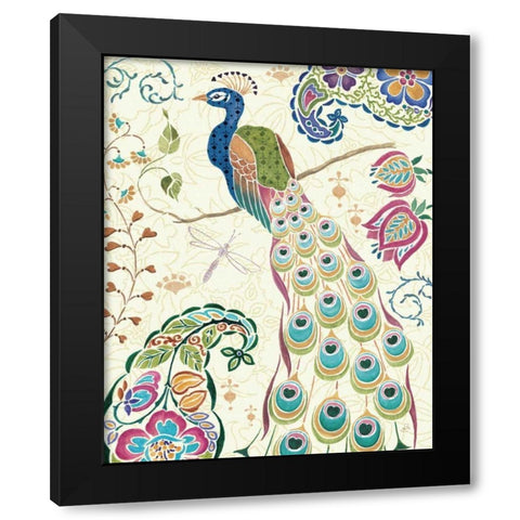 Peacock Fantasy III Black Modern Wood Framed Art Print with Double Matting by Brissonnet, Daphne