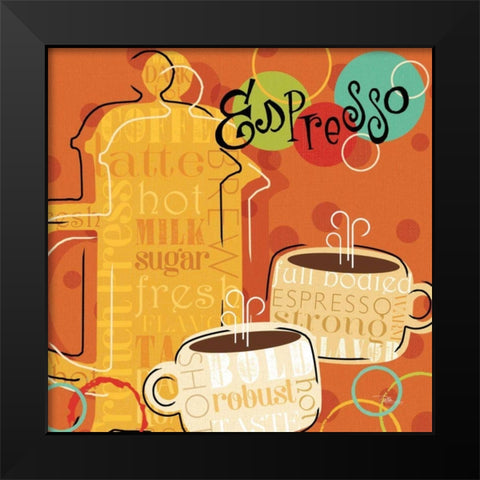 Funky Brew I Black Modern Wood Framed Art Print by Pela Studio