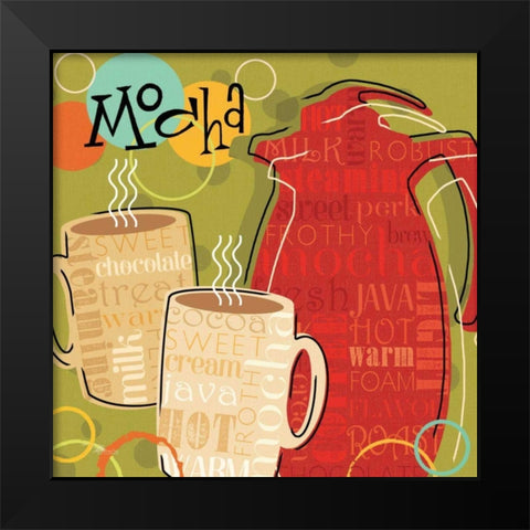 Funky Brew II Black Modern Wood Framed Art Print by Pela Studio