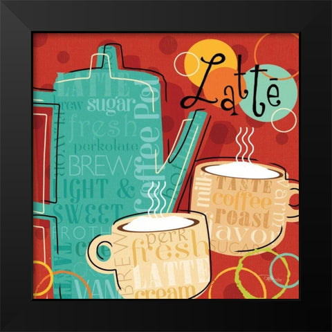 Funky Brew III Black Modern Wood Framed Art Print by Pela Studio