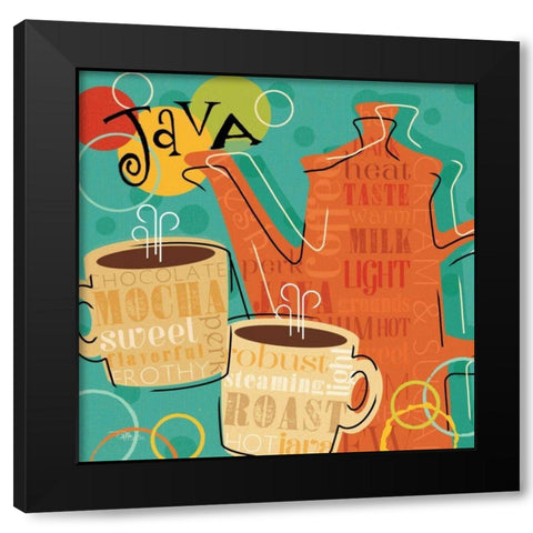 Funky Brew IV Black Modern Wood Framed Art Print by Pela Studio